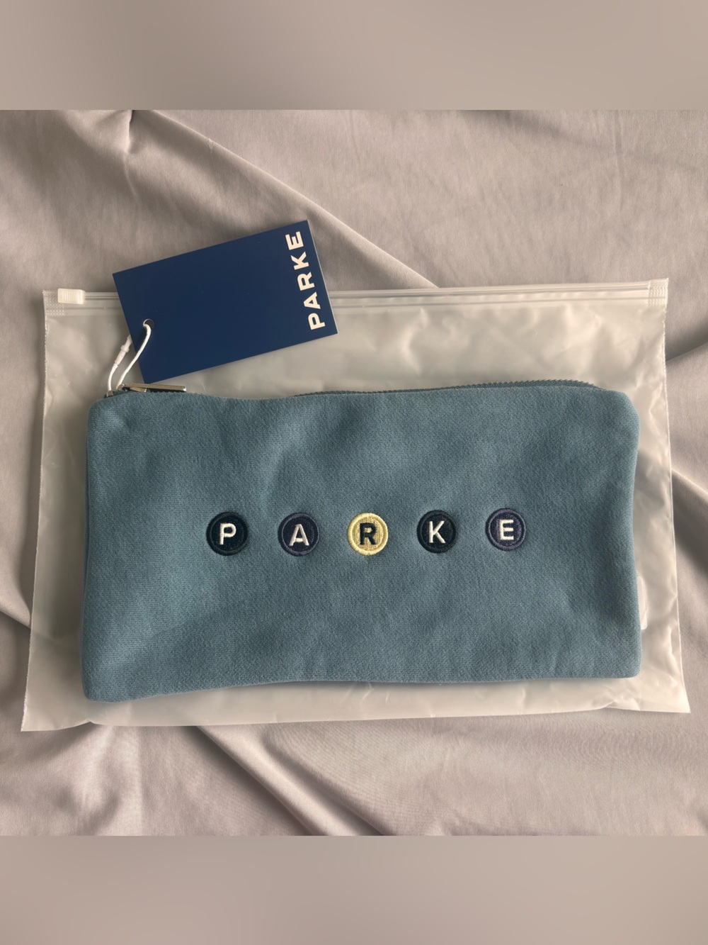 Parke NYC Subway Letters Blue Stone Pouch NYC Pop Up Keychain Brand New